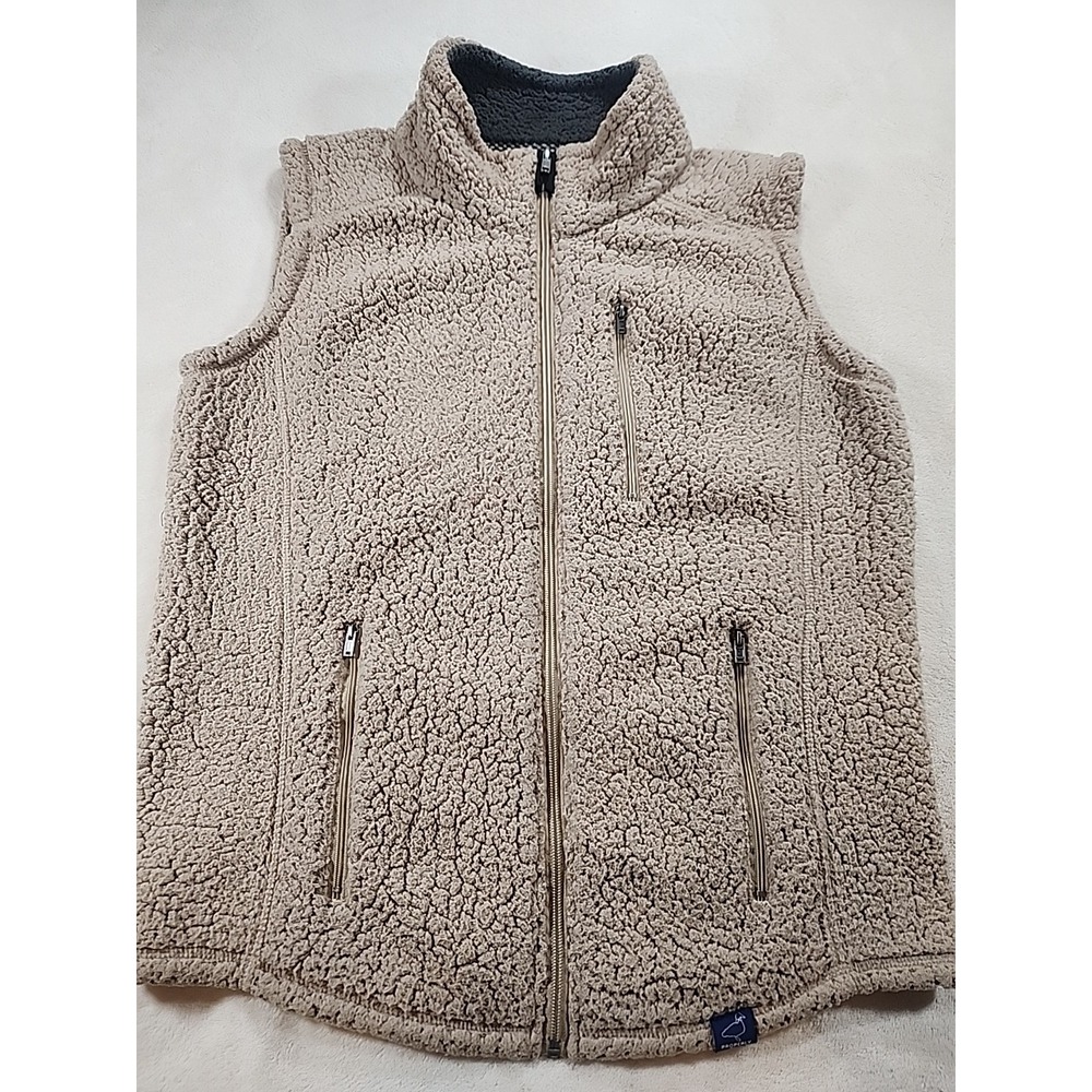 Properly Tied Women's Sz M‎ The Kensington Collection Sherpa Brown Vest Zip Up